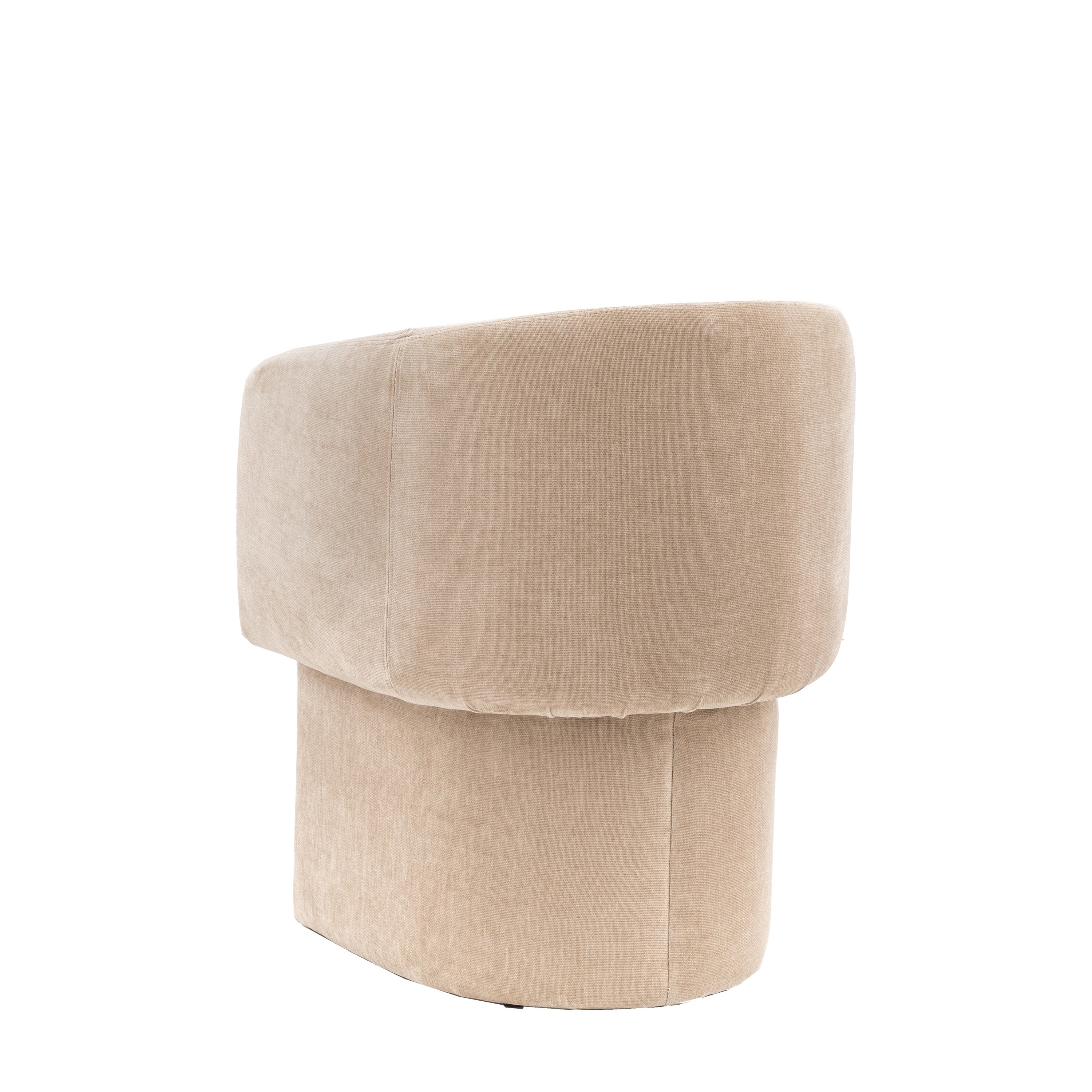 Capponi Cream Velvet Tub Bucket Dining Chair